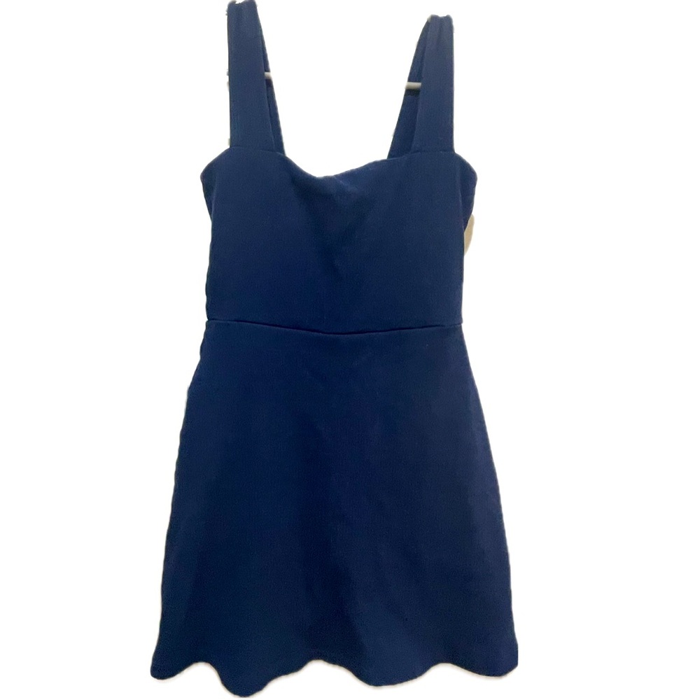 PINK by VS Ribbed Navy Blue Skater Dress EUC (XS)